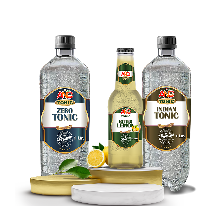 ANC Tonic product lineup featuring Zero Tonic, Bitter Lemon, and Indian Tonic in premium packaging by ANC Group Limited.